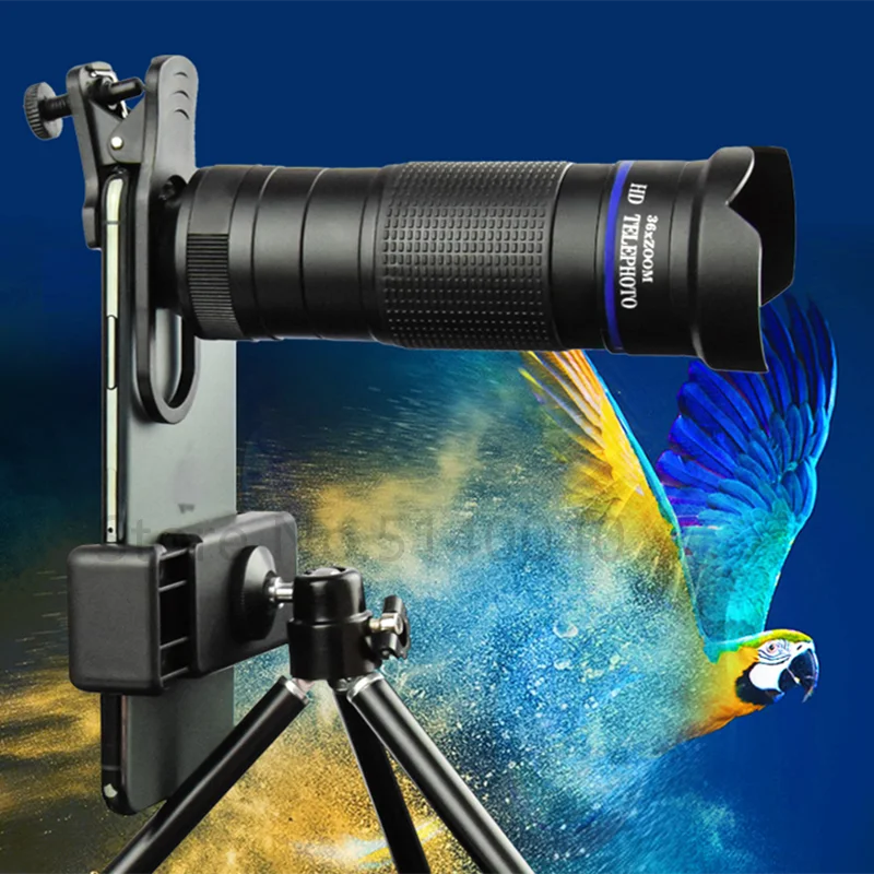 HD 36x Telescope lens professional Tele Zoom Camera Lenses With Tripod for iPhone smartphones Bird-watch Hunting