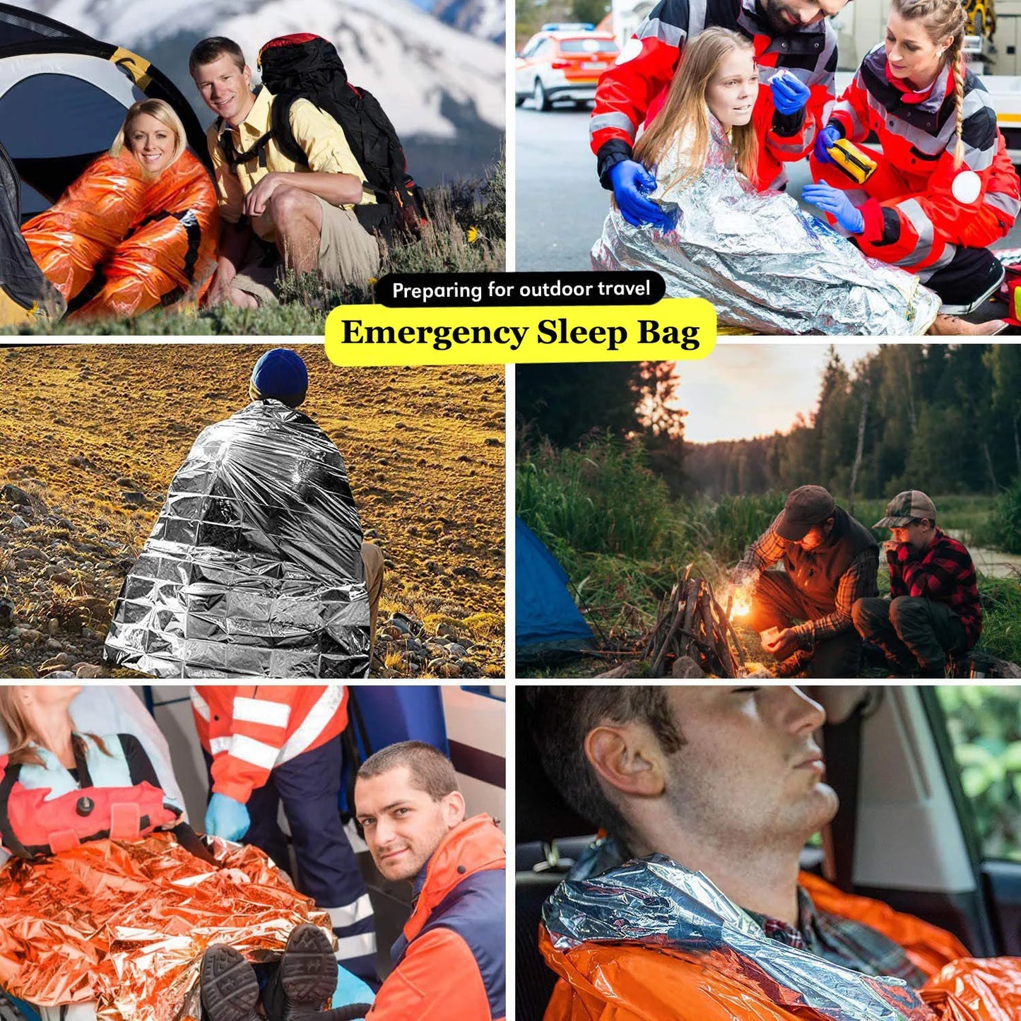 Saco de dormir de emergencia de Mylar SurvivalPro — Saco térmico de supervivencia