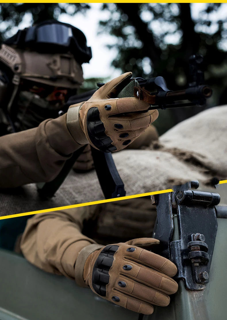 Touchscreen Tactical Gloves – Hard Shell & Palm Padding Combat Gloves for Motorcycle, Camping, Climbing & Hiking