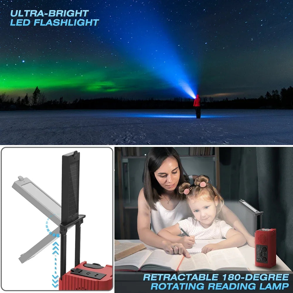 GuardianSignal 4000 — Radio y linterna solar de emergencia