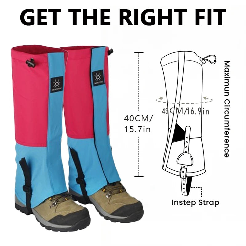 Waterproof High Tube Leg Gaiters – Windproof Snow & Sand Boot Covers for Hiking