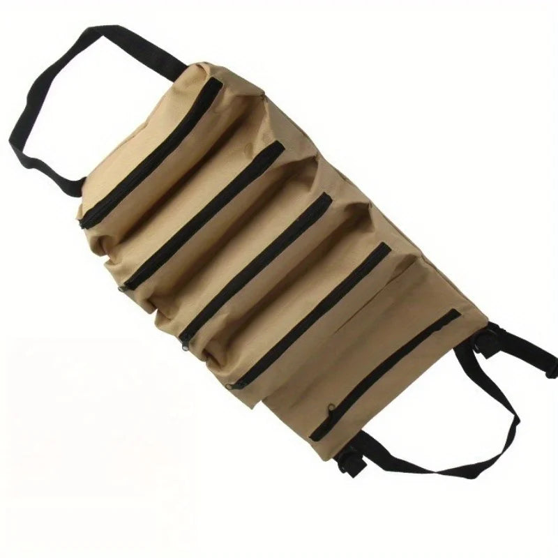 Roll-Up Tool Organizer Bag – Multi-Pocket Oxford Cloth Pouch for Hardware, Camping & EDC Gear