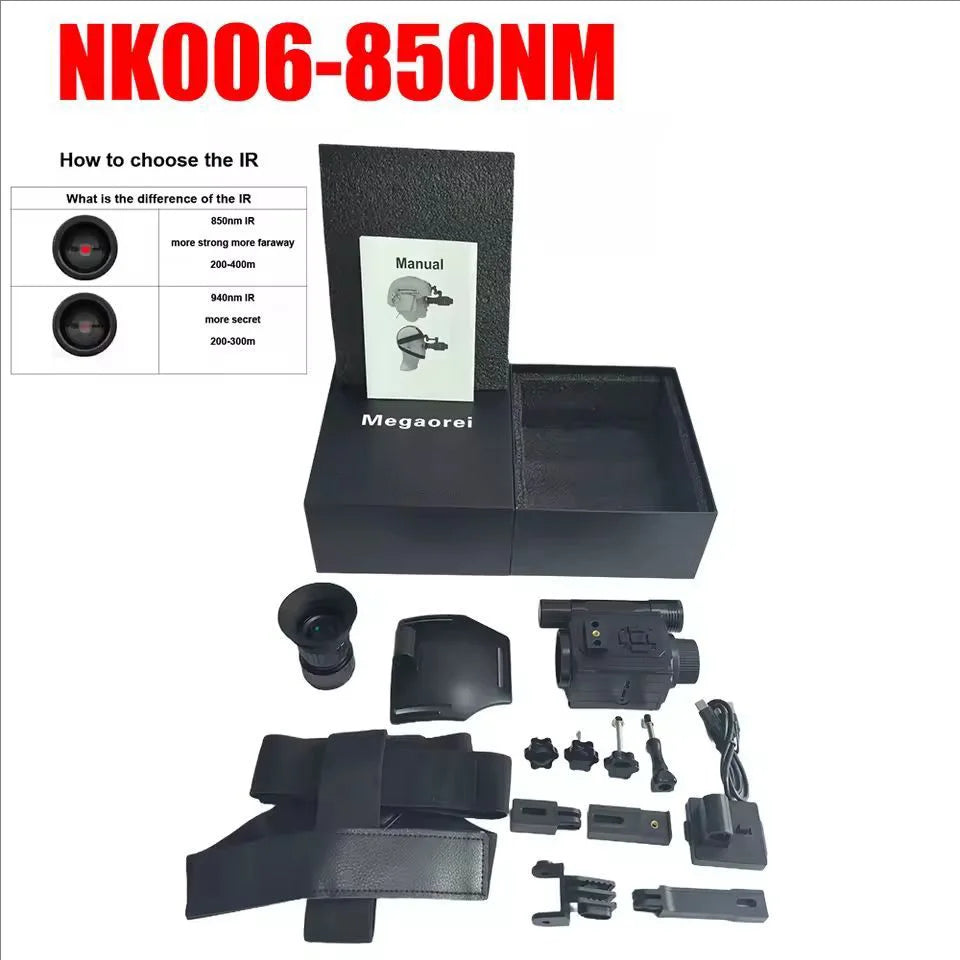 DF Tactical Megaorei NK006 Night Vision Monocular – 1080P HD, 5x Zoom, Infrared Helmet Mount for Hunting & Tactical Use