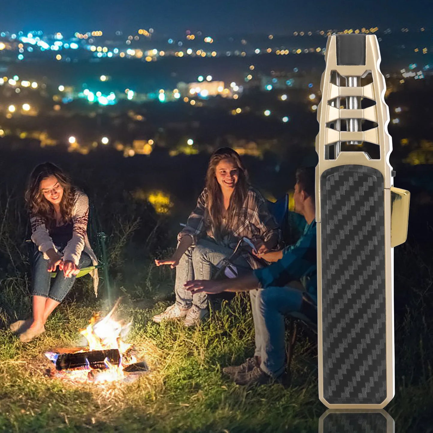 DF Tactical Turbo Torch Lighter – Windproof 1300°C Metal Butane Flame for BBQ, Kitchen & Camping