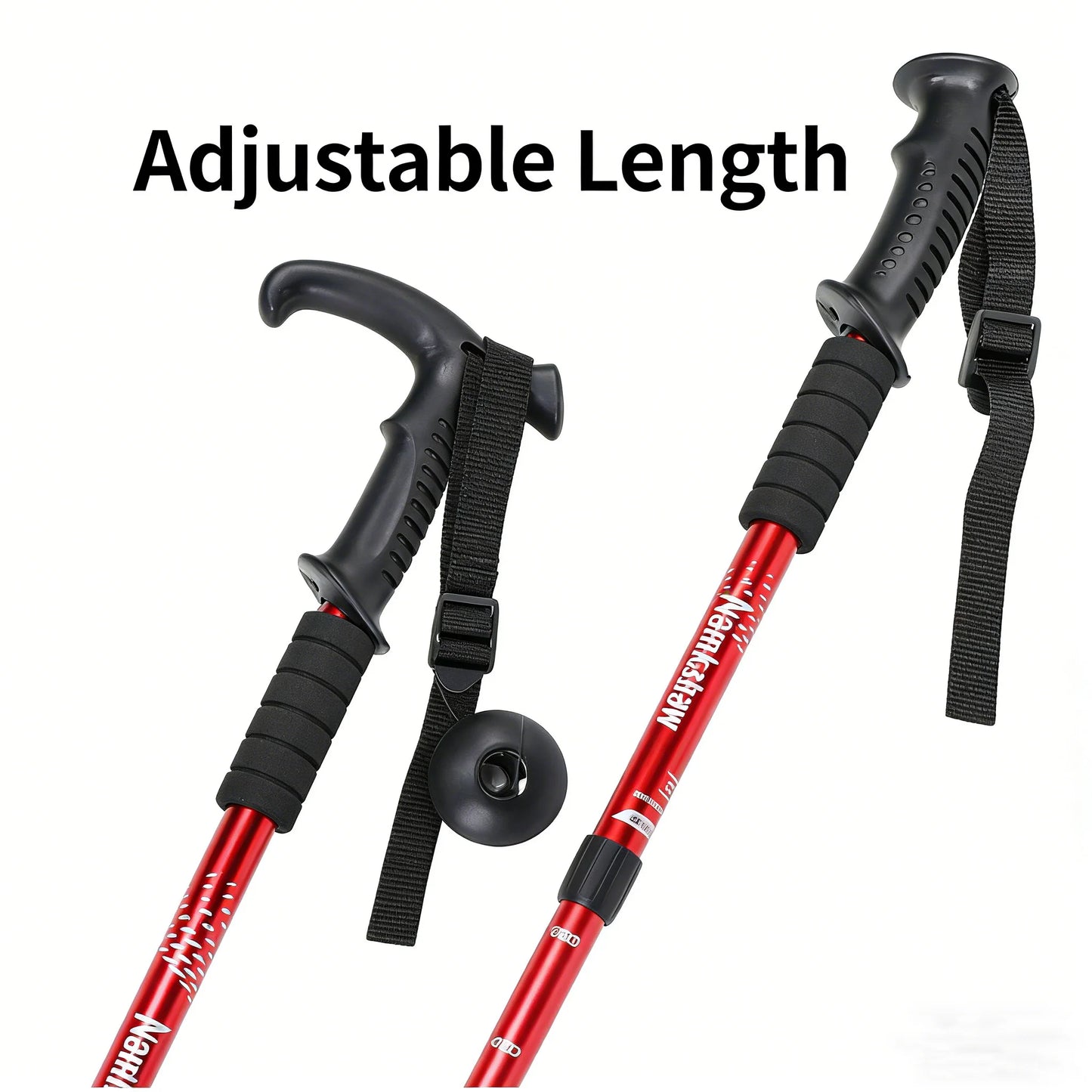 Folding Telescopic Trekking Pole – 4-Section Portable Hiking & Camping Stick
