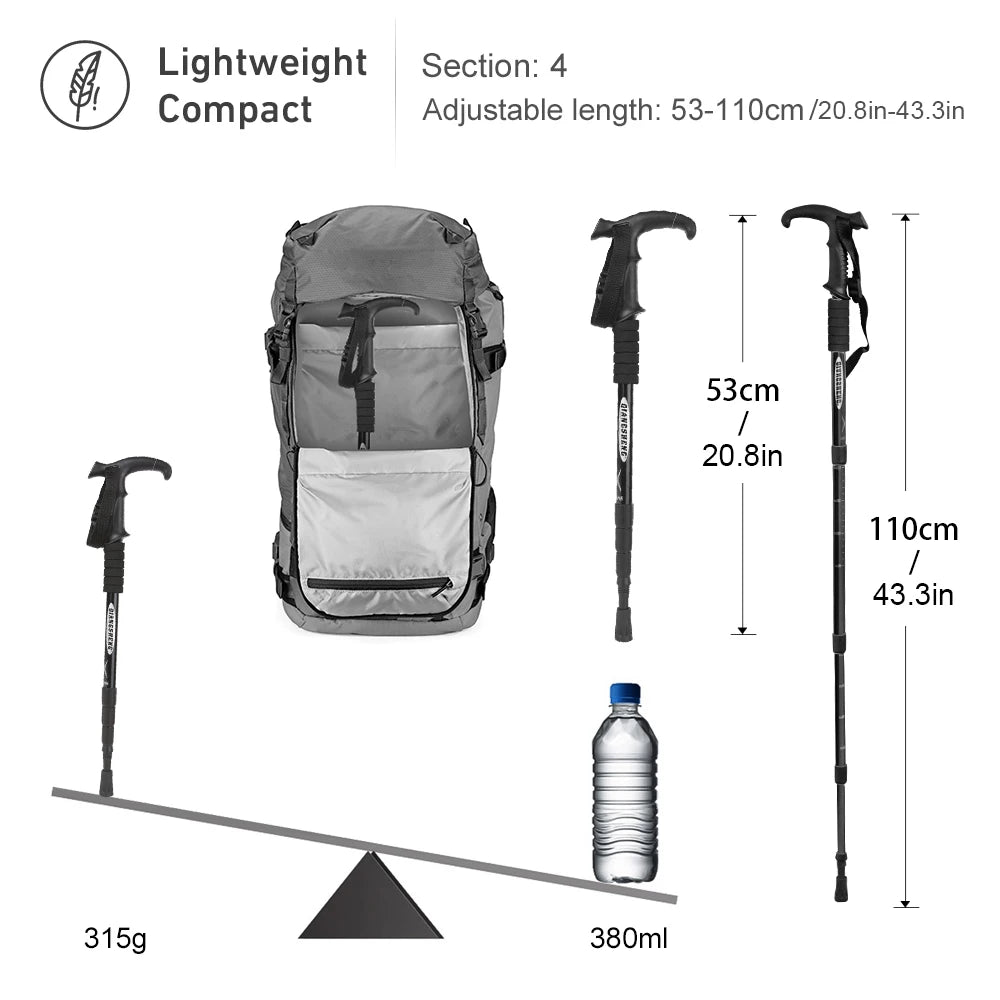 Folding Trekking Pole – 4-Section Portable Telescopic Hiking Stick