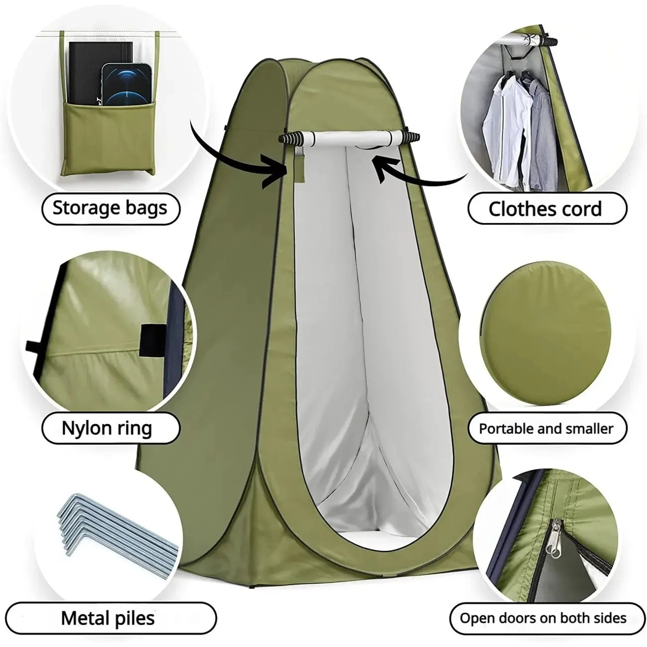 Tente d'intimité extérieure – Abri portable pour douche, toilettes et vestiaire pour le camping, la pêche et les urgences