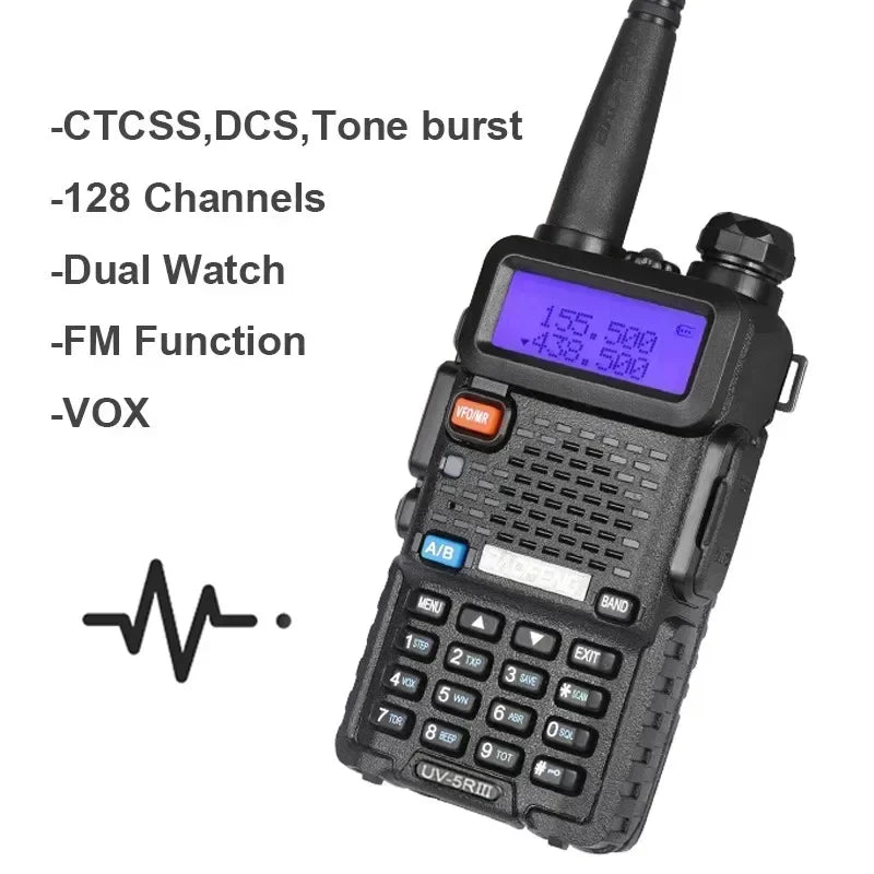 Baofeng UV-5R 4-Pack — Tri-Power 5W, Dual Band, Long Range Walkie Talkie
