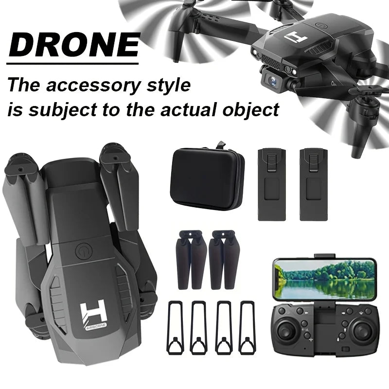 H4 Foldable Drone — Dual HD Camera, LED Lights, USB Charging, App Control