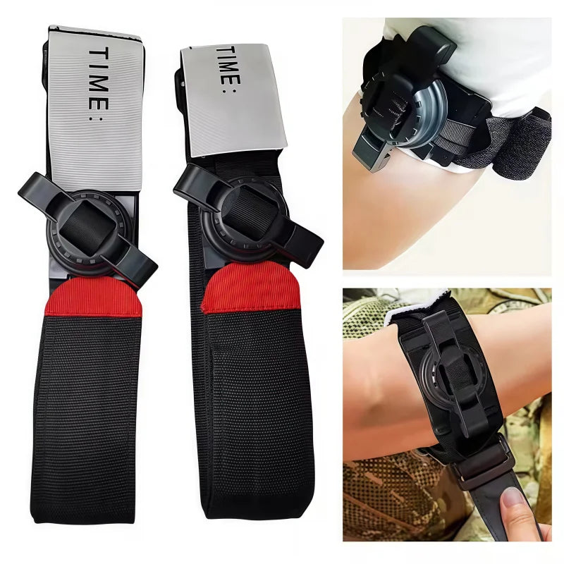 Military Tactical Tourniquet – One-Hand Application Emergency Bleeding Control for Survival, Camping & First Aid Kits