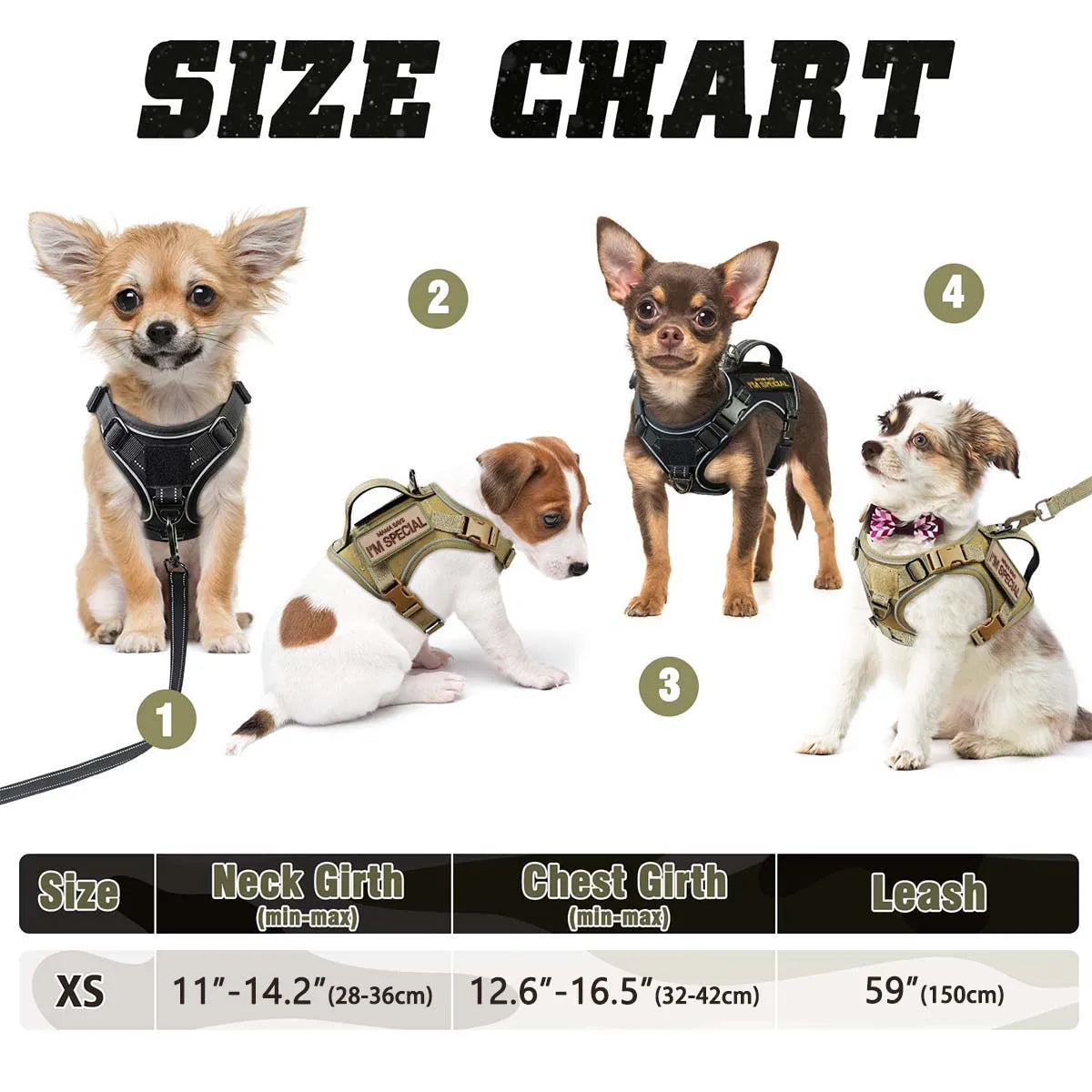 Tactical Dog Harness for Small Dogs – Military Service Vest with Vertical Handle & Reflective Strip for Outdoor Training