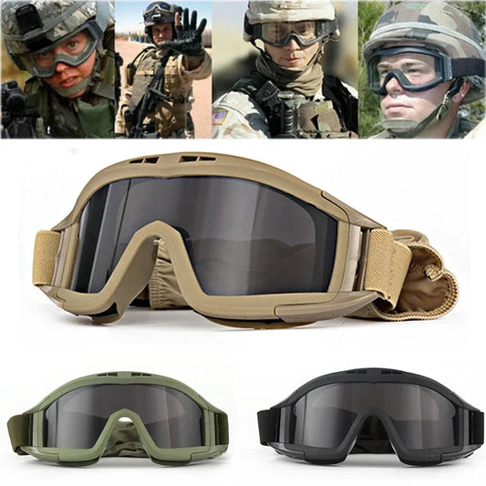 TacticalEdge Ballistic Goggles — 3-Lens Windproof Eye Protection