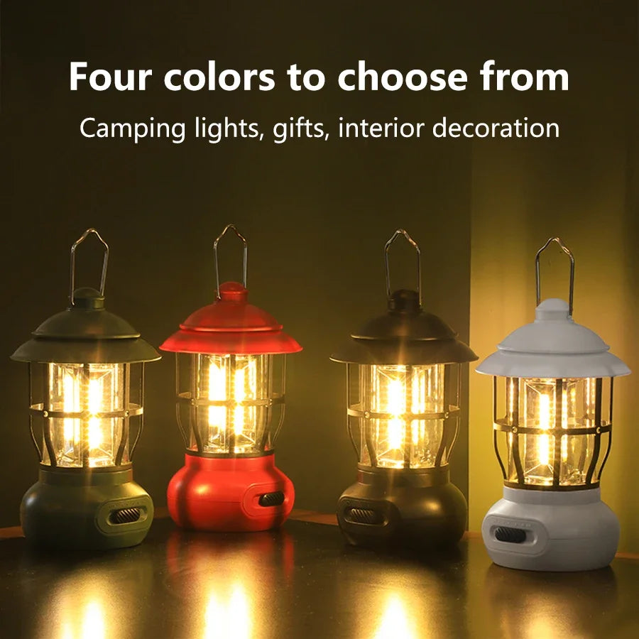 DF Tactical LED Camping Lantern – USB Rechargeable Portable Tent Lamp with 3 Modes for Hiking, Camping & Emergency