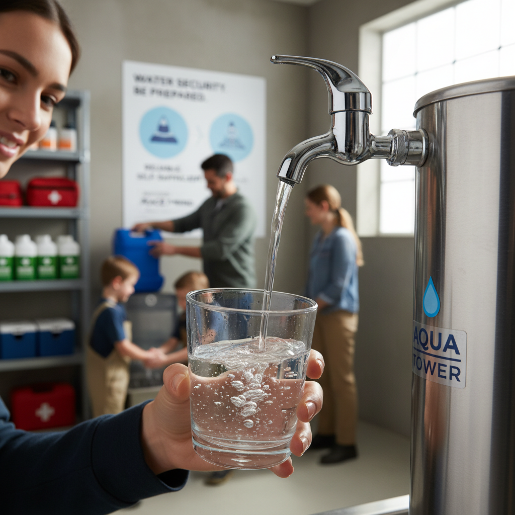 Clean water from Aqua Tower system